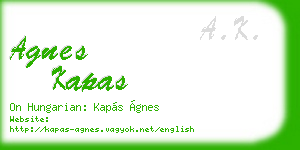 agnes kapas business card