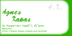agnes kapas business card